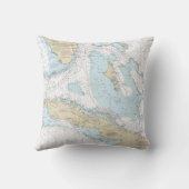 フロリダの航海のな地図の装飾用クッション クッション (裏面)