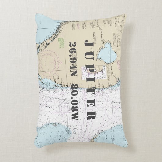 フロリダの航海のAuthentic Chart ⚓ アクセントクッション (正面(垂直))