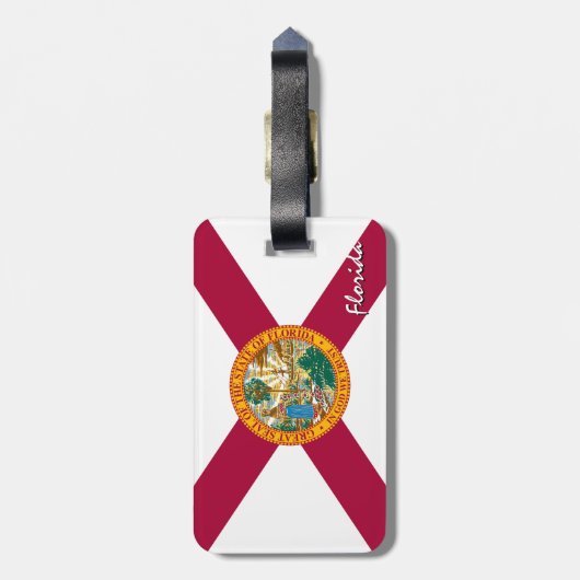 フロリダの荷物タグ、愛国的フロリダ州旗 ラゲッジタグ (裏面縦)