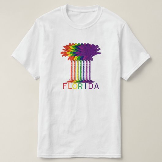 フロリダの虹のやし Tシャツ (デザイン正面)