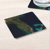 フロリダの衛星表示。 スクエアペーパーコースター (アングル)