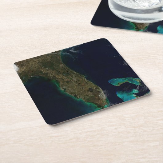 フロリダの衛星表示。 スクエアペーパーコースター (アングル)