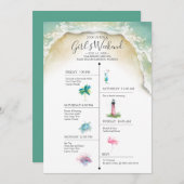 フロリダの週末のタイムラインの宛先の結婚式 (正面/裏面)