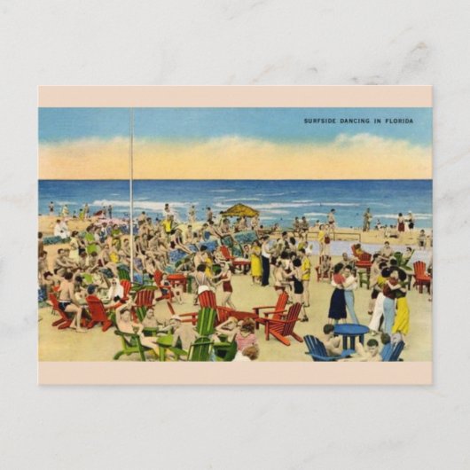 フロリダの郵便はがきのヴィンテージのSurfsideの踊り ポストカード (正面)