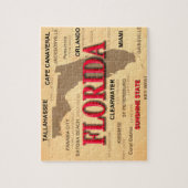 フロリダの都市および町の州のプライドの地図 ジグソーパズル (縦)