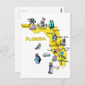 フロリダの都市専攻の地図観光客先 ポストカード (正面/裏面)
