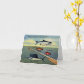 フロリダの鍵のメッセージカードのヴィンテージの魚 カード (黄色い花)