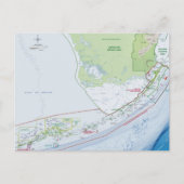 フロリダの鍵の地図 ポストカード (正面)