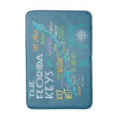 フロリダの鍵マップ(カラフル名) バスマット (正面縦)