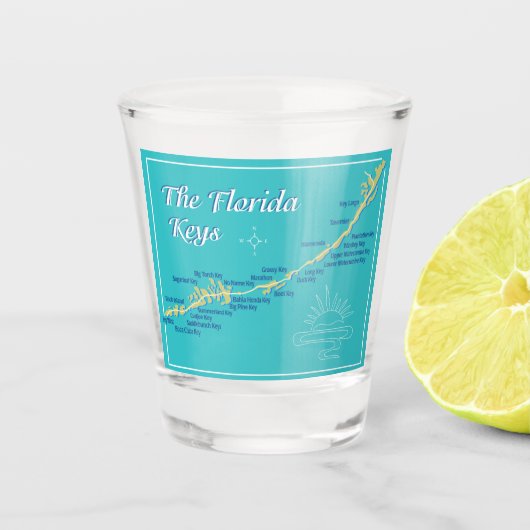 フロリダの鍵マップ ショットグラス (正面)