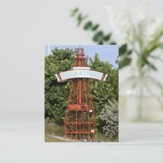 フロリダの鍵：アメリカ合衆国のマラソンサインへようこそ1 ポストカード (スタンド正面)