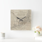 フロリダの鍵(1771年)のヴィンテージの地図 スクエア壁時計 (ホーム)