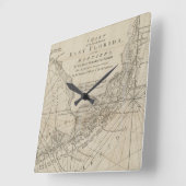 フロリダの鍵(1771年)のヴィンテージの地図 スクエア壁時計 (傾斜)