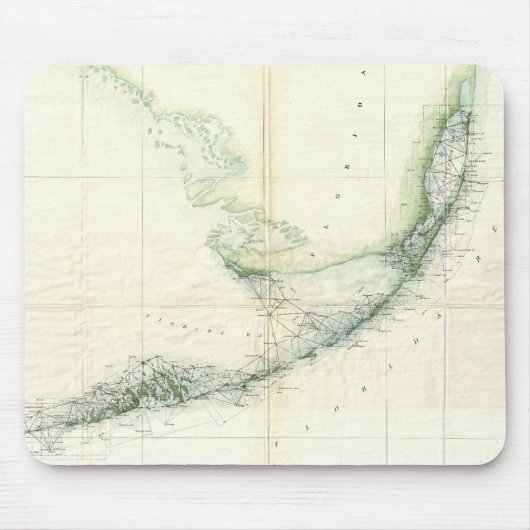 フロリダの鍵(1859年)のヴィンテージの地図 マウスパッド (正面)
