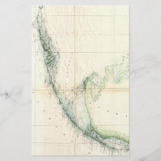 フロリダの鍵(1859年)のヴィンテージの地図 便箋 (正面)