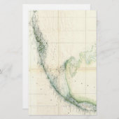 フロリダの鍵(1859年)のヴィンテージの地図 便箋 (正面/裏面)