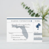フロリダの青と灰の航空券への出欠確認 招待状 (スタンド正面)