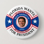 フロリダはデサンティスを大統領に求めている 缶バッジ (正面)