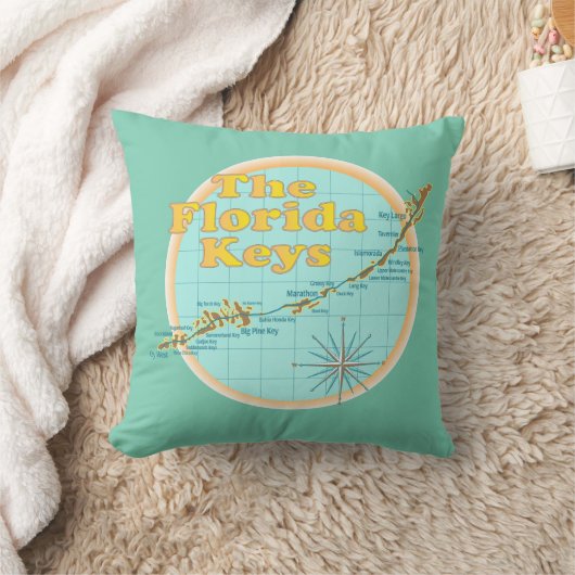 フロリダは地図のイラストレーションを調整します クッション (ブランケット)