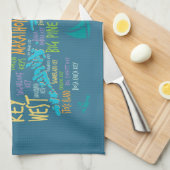 フロリダは島のおもしろいの地図を調整します キッチンタオル (四つ折り)