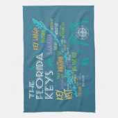 フロリダは島のおもしろいの地図を調整します キッチンタオル (縦)