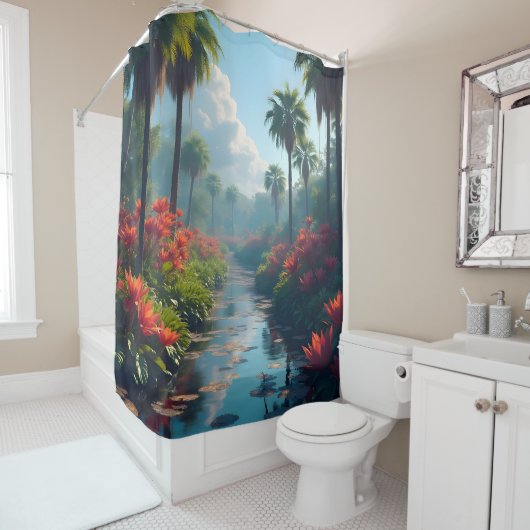 フロリダは濡れて美しい シャワーカーテン (インサイチュ)