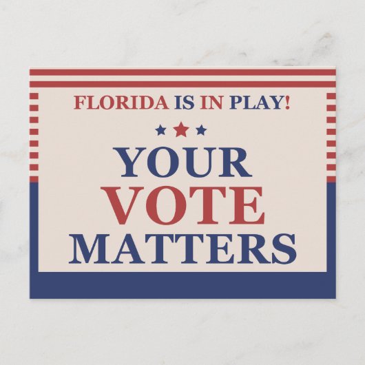 フロリダは遊投票でGOTVの有権者に問題がある ポストカード (正面)