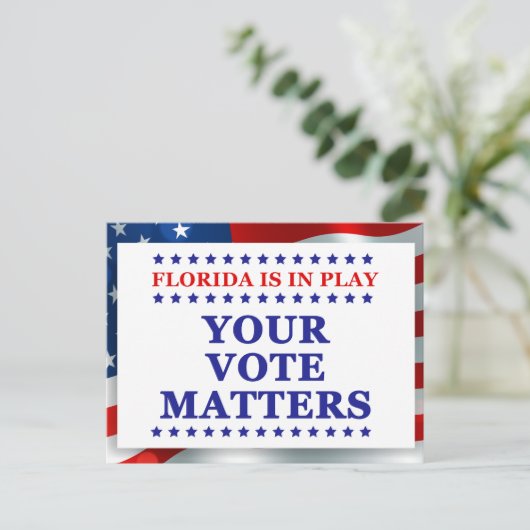フロリダは遊投票でGOTVの有権者に問題がある ポストカード (スタンド正面)