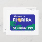 フロリダへようこそ – USA Road Sign ポストカード (正面/裏面)