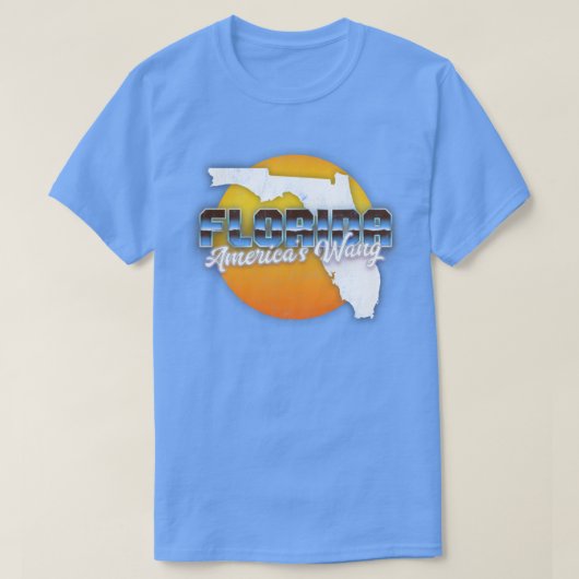フロリダアメリカズワンレトロフェードスタイルデザイン Tシャツ (デザイン正面)