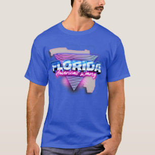 フロリダアメリカズワン80sレトロスタイルデザイン tシャツ
