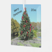 フロリダアリゲータークリスマスガラスオーナメント ガラスオーナメント (正面左)