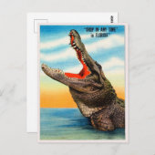 フロリダアリゲーターヴィンテージ旅行からの挨拶 ポストカード (正面/裏面)