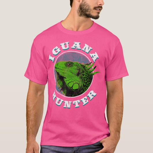 フロリダイグアナおもしろいハンター Tシャツ (正面)