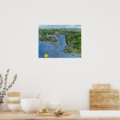 フロリダウエストコーストパノラミックヴィンテージマップ ポスター (キッチン)