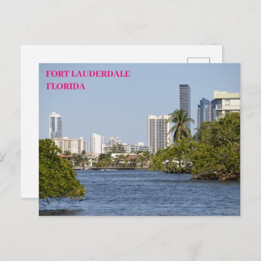 フロリダウォーターウェイから建物フォートローダーデール ポストカード (正面/裏面)