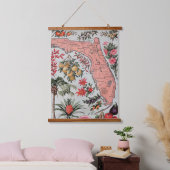 フロリダウォールのヴィンテージ地図 吊り下げ型タペストリー (寝室)