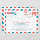 フロリダエアメイルポストウェディングレセプション 招待状 (正面/裏面)