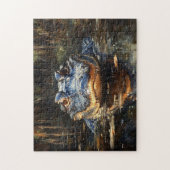 フロリダエバーグレーズの可愛いアニ絵を描ゲーター ジグソーパズル (縦)