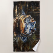 フロリダエバーグレーズの可愛いアニ絵を描ゲーター ビーチタオル (正面)