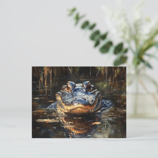 フロリダエバーグレーズの可愛いアニ絵を描ゲーター ポストカード (スタンド正面)