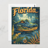 フロリダエバーグレーズアリゲーターヴィンテージ ポストカード (正面/裏面)
