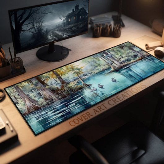 フロリダエバーグレーズスワンプ、水彩 デスクマット