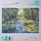 フロリダエバーグレーズリバー絵画ツリーのデコページ 薄葉紙 (クラフト)