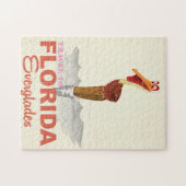 フロリダエバーグレーズヴィンテージ旅行ポスター ジグソーパズル (横)