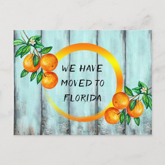 フロリダオレンジと水色フェンス 案内ポストカード (正面)