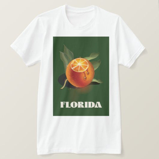 フロリダオレンジの旅行ポスター Tシャツ (デザイン正面)