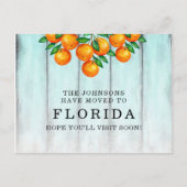 フロリダオレンジアクアフェンスに移動する新しい住所 案内ポストカード (正面)