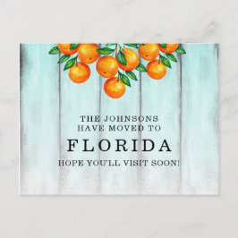 フロリダオレンジアクアフェンスに移動する新しい住所 案内ポストカード