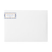 フロリダオレンジブルーホワイトタイルウェディングシャワー ラップアラウンドラベル (正面)